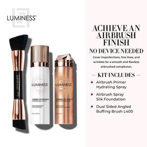 Luminess Cosmetics Airbrush Spray Silk Foundation Starter Kit-Faire 020